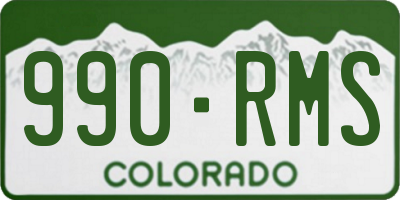CO license plate 990RMS