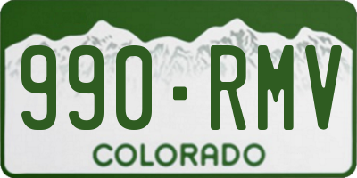 CO license plate 990RMV