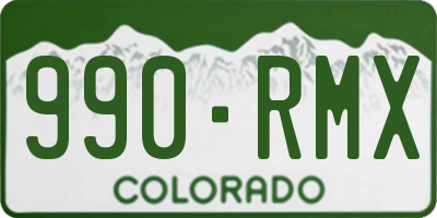 CO license plate 990RMX