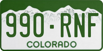 CO license plate 990RNF