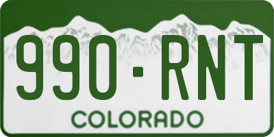 CO license plate 990RNT