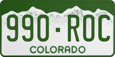 CO license plate 990ROC