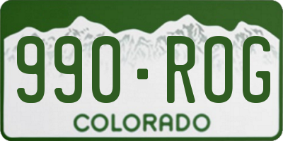 CO license plate 990ROG
