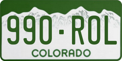 CO license plate 990ROL
