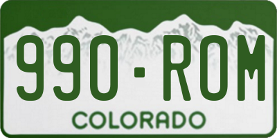 CO license plate 990ROM