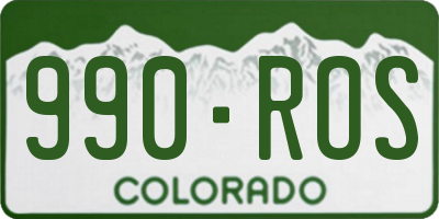 CO license plate 990ROS