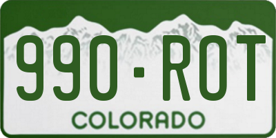 CO license plate 990ROT
