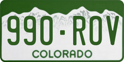 CO license plate 990ROV