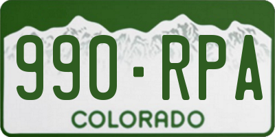 CO license plate 990RPA