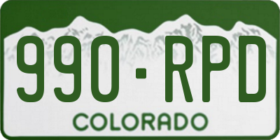 CO license plate 990RPD