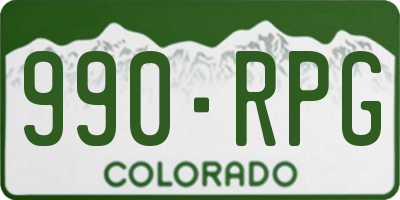 CO license plate 990RPG