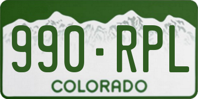 CO license plate 990RPL