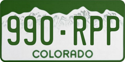 CO license plate 990RPP