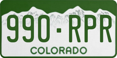 CO license plate 990RPR