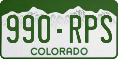 CO license plate 990RPS