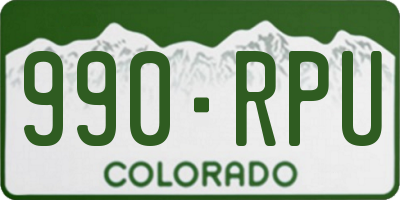 CO license plate 990RPU