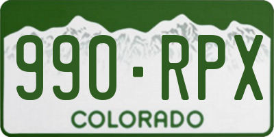 CO license plate 990RPX