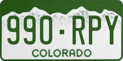 CO license plate 990RPY