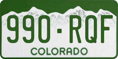 CO license plate 990RQF
