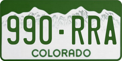 CO license plate 990RRA