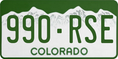 CO license plate 990RSE