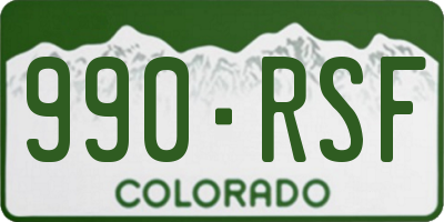 CO license plate 990RSF