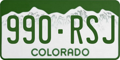 CO license plate 990RSJ
