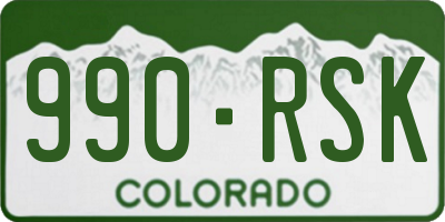 CO license plate 990RSK