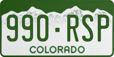CO license plate 990RSP