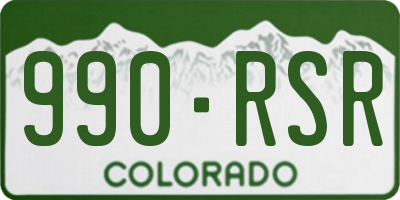 CO license plate 990RSR