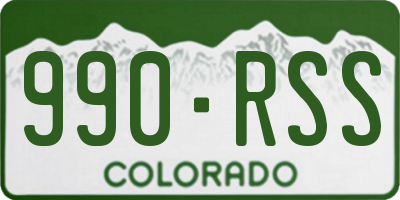 CO license plate 990RSS