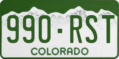 CO license plate 990RST