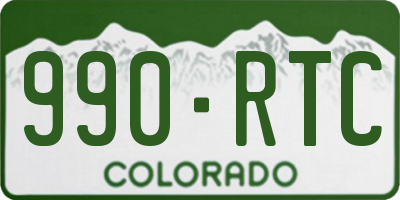 CO license plate 990RTC