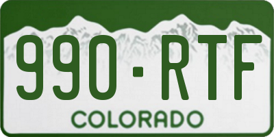 CO license plate 990RTF