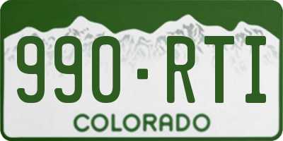 CO license plate 990RTI