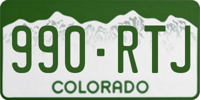 CO license plate 990RTJ