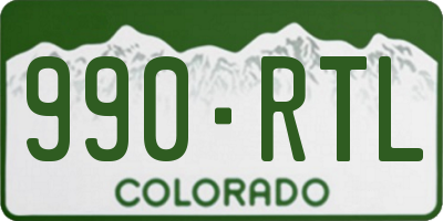 CO license plate 990RTL