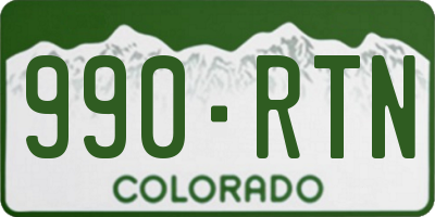 CO license plate 990RTN