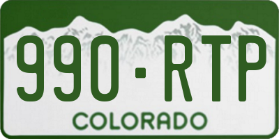 CO license plate 990RTP