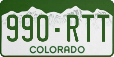 CO license plate 990RTT