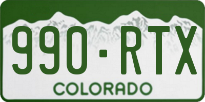 CO license plate 990RTX