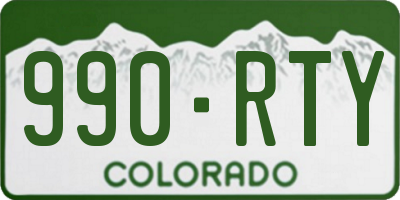 CO license plate 990RTY