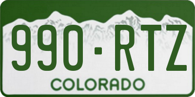 CO license plate 990RTZ
