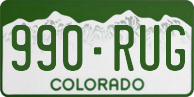 CO license plate 990RUG