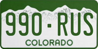 CO license plate 990RUS