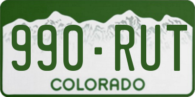 CO license plate 990RUT