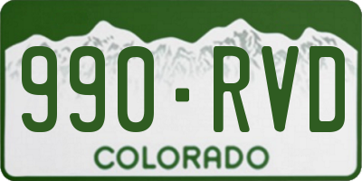 CO license plate 990RVD