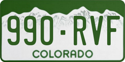 CO license plate 990RVF