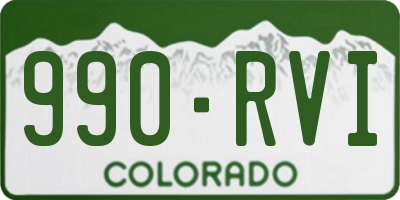 CO license plate 990RVI