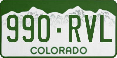 CO license plate 990RVL